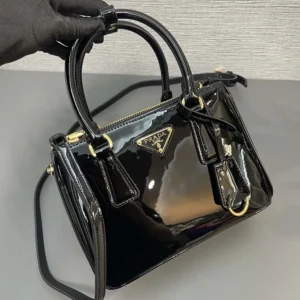 Prada Women Prada Galleria Patent Leather Mini Bag-Black