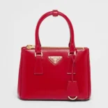 Prada Women Prada Galleria Patent Leather Mini Bag-Red