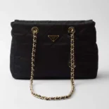 Prada Women Prada Re-Edition 1995 Chaîne Medium Re-Nylon Tote Bag-Black