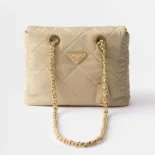 Prada Women Prada Re-Edition 1995 Chaîne Re-Nylon Tote Bag-Beige