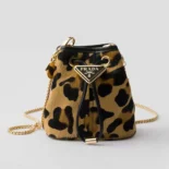 Prada Women Printed Leather Mini Pouch 1NR016