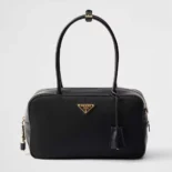 Prada Women Re-Nylon and Leather Medium Top-handle Bag with Padlock