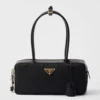 Prada Women Re-Nylon and Leather Small Top-handle Bag with Padlock