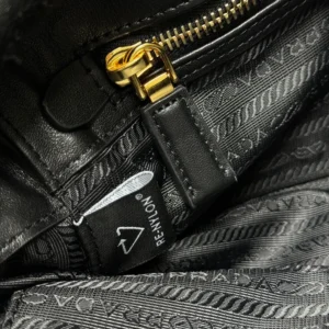 Prada Women Re-Nylon and Leather Small Top-handle Bag with Padlock
