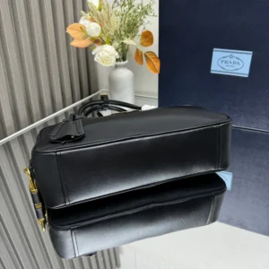 Prada Women Re-Nylon and Leather Small Top-handle Bag with Padlock