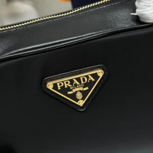 Prada Women Re-Nylon and Leather Small Top-handle Bag with Padlock