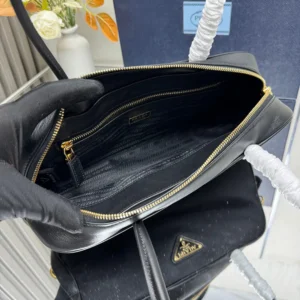 Prada Women Re-Nylon and Leather Small Top-handle Bag with Padlock