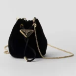 Prada Women Velvet Mini Pouch-Black 1NR0162C7PF0002