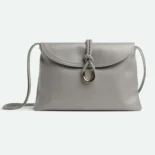 Bottega Veneta Women Liberta Cross-body Bag in Smooth Calf Leather-Silver