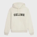 Loose Hoodie in Cotton Fleece-White