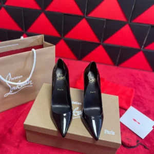 Christian Louboutin Women Hot Chick 100 mm Pumps Patent Calf Leather Black