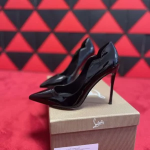 Christian Louboutin Women Hot Chick 100 mm Pumps Patent Calf Leather Black