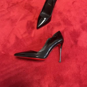 Christian Louboutin Women Hot Chick 100 mm Pumps Patent Calf Leather Black