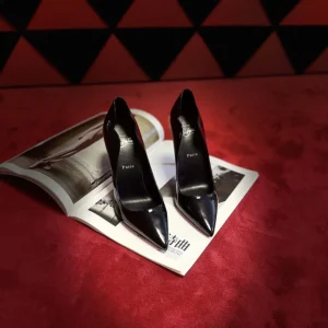 Christian Louboutin Women Hot Chick 100 mm Pumps Patent Calf Leather Black