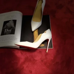 Christian Louboutin Women Hot Chick 100 mm Pumps Patent Calf Leather White