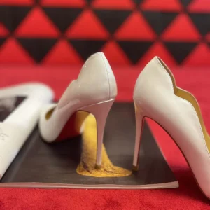 Christian Louboutin Women Hot Chick 100 mm Pumps Patent Calf Leather White