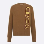 Dior Men DIOR AND LEWIS HAMILTON Sweater Brown Virgin Wool and Cashmere Intarsia