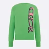 Dior Men DIOR AND LEWIS HAMILTON Sweater Green Virgin Wool and Cashmere Intarsia