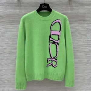 Dior Men DIOR AND LEWIS HAMILTON Sweater Green Virgin Wool and Cashmere Intarsia