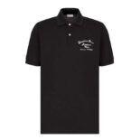 Dior Men Logo-embroidered Cotton Polo shirt-Black