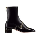 Dior Women Belle-D Heeled Ankle Boot Black Calfskin