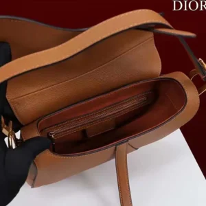 Dior Women CD Saddle Bag Strap Golden Saddle Grained Calfskin