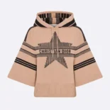 Dior Women DiorAlps Three-Quarter Sleeve Hooded Sweater Pink Wool