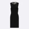 Dior Women Embroidered Tunic Black Silk Ribbed Knit