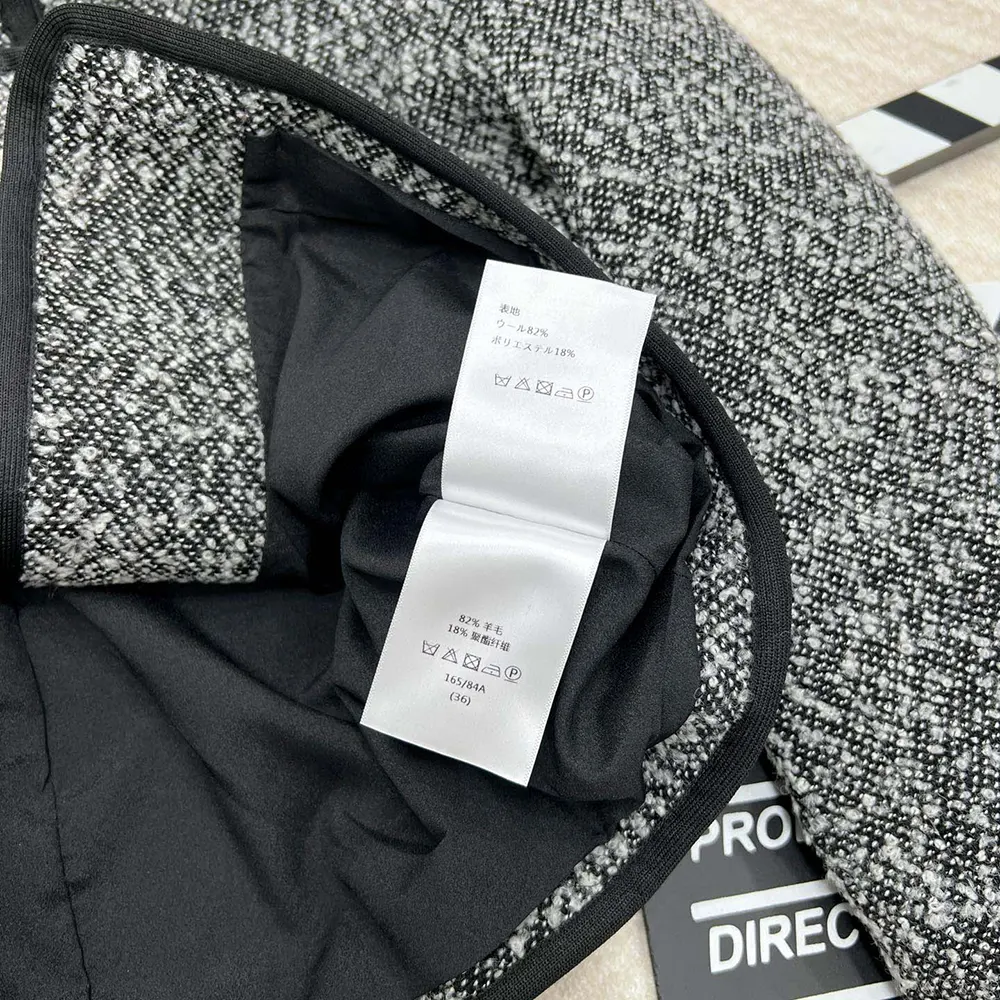 Dior Women Jacket Black Wool-Blend Heathered Textured Knit 11 Dior Women Jacket Black Wool-Blend Heathered Textured Knit