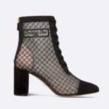Dior Women Naughtily-D Heeled Ankle Boot Transparent Mesh Embroidered