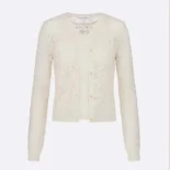 Dior Women Twinset Ecru Mohair and Alpaca Blend Lace