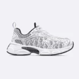 Dior Women Vibe Sneaker White Mesh Printed with Dior Oblique Motif