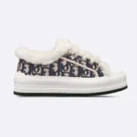 Dior Women Walk'n'Dior Platform Sneaker Deep Blue Dior Oblique Embroidered Cotton