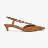 Fendi Women FFold Beige EEl Leather Low-heeled Slingbacks