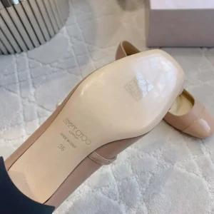 Jimmy Choo Women Elisa 45 Ballet Pink Nappa and Patent Leather Pumps