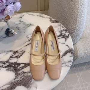 Jimmy Choo Women Elisa 45 Ballet Pink Nappa and Patent Leather Pumps