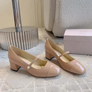 Jimmy Choo Women Elisa 45 Ballet Pink Nappa and Patent Leather Pumps