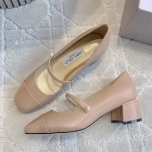 Jimmy Choo Women Elisa 45 Ballet Pink Nappa and Patent Leather Pumps