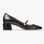 Jimmy Choo Women Elisa 45 Black Nappa and Patent Leather Pumps