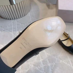 Jimmy Choo Women Elisa 45 Black Nappa and Patent Leather Pumps