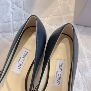 Jimmy Choo Women Elisa 45 Black Nappa and Patent Leather Pumps