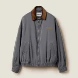 Miu Miu Women Chambray Jacket with Velvet Collar GWB239