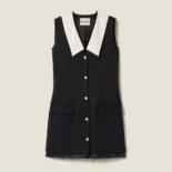 Miu Miu Women Grain De Poudre Wool Mini-dress MF5620