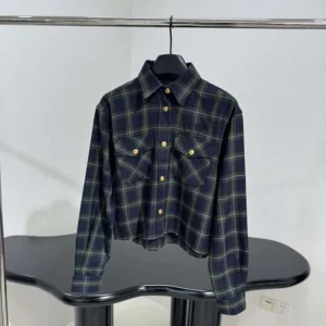 Miu Miu Women Plaid Shirt with Embroidered logo MK1907