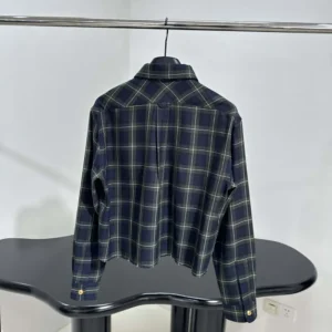 Miu Miu Women Plaid Shirt with Embroidered logo MK1907