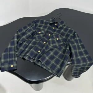 Miu Miu Women Plaid Shirt with Embroidered logo MK1907