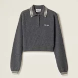 Miu Miu Women Wool and Cashmere Polo Sweater MMLA26