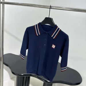 Miu Miu Women Wool and Cashmere Polo Sweater MMLA28