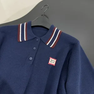 Miu Miu Women Wool and Cashmere Polo Sweater MMLA28
