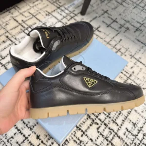 Prada Unisex Downtown Nappa Leather Sneakers-Black 1E792M